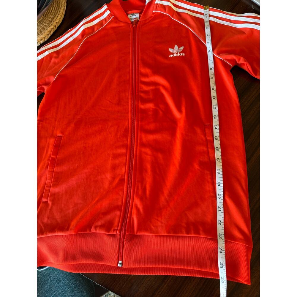 Adidas 3 Stripe Track Jacket Orange Youth Sz15-16Yr XL Full Zip Sweatshirt - Picture 9 of 9